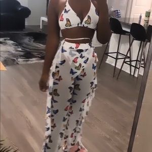 Three piece butterfly bikini sets